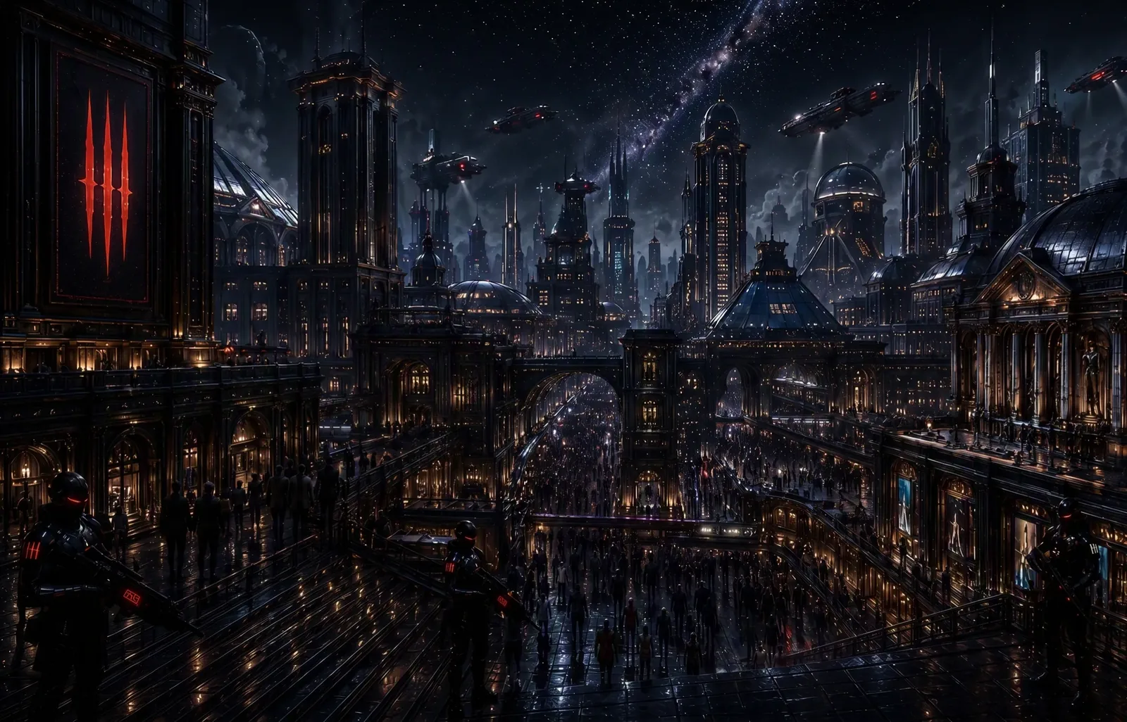 The war city of Kronos — fortified streets under Sabre patrol